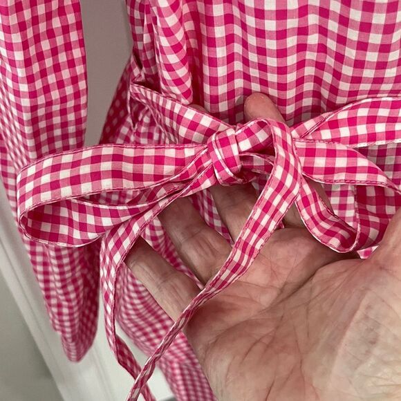 GAP Pink Checkered Long Sleeve Dress - Picture 5 of 13